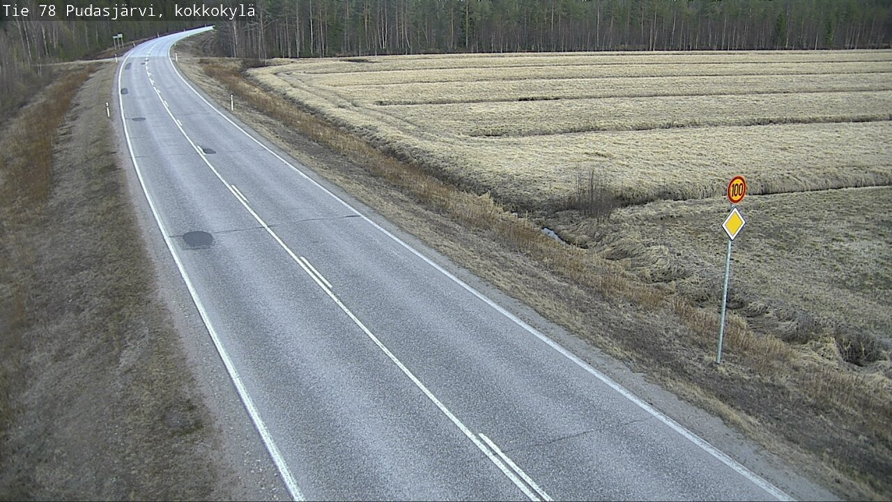 Weather Camera Image Road 78 Pudasjärvi, Kokkokylä, Pudasjärvi, Pohjois-Pohjanmaa