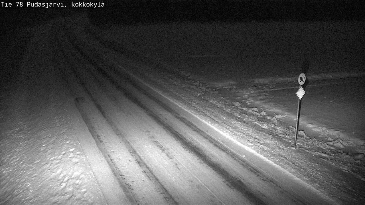 Weather Camera Image Road 78 Pudasjärvi, Kokkokylä, Pudasjärvi, Pohjois-Pohjanmaa
