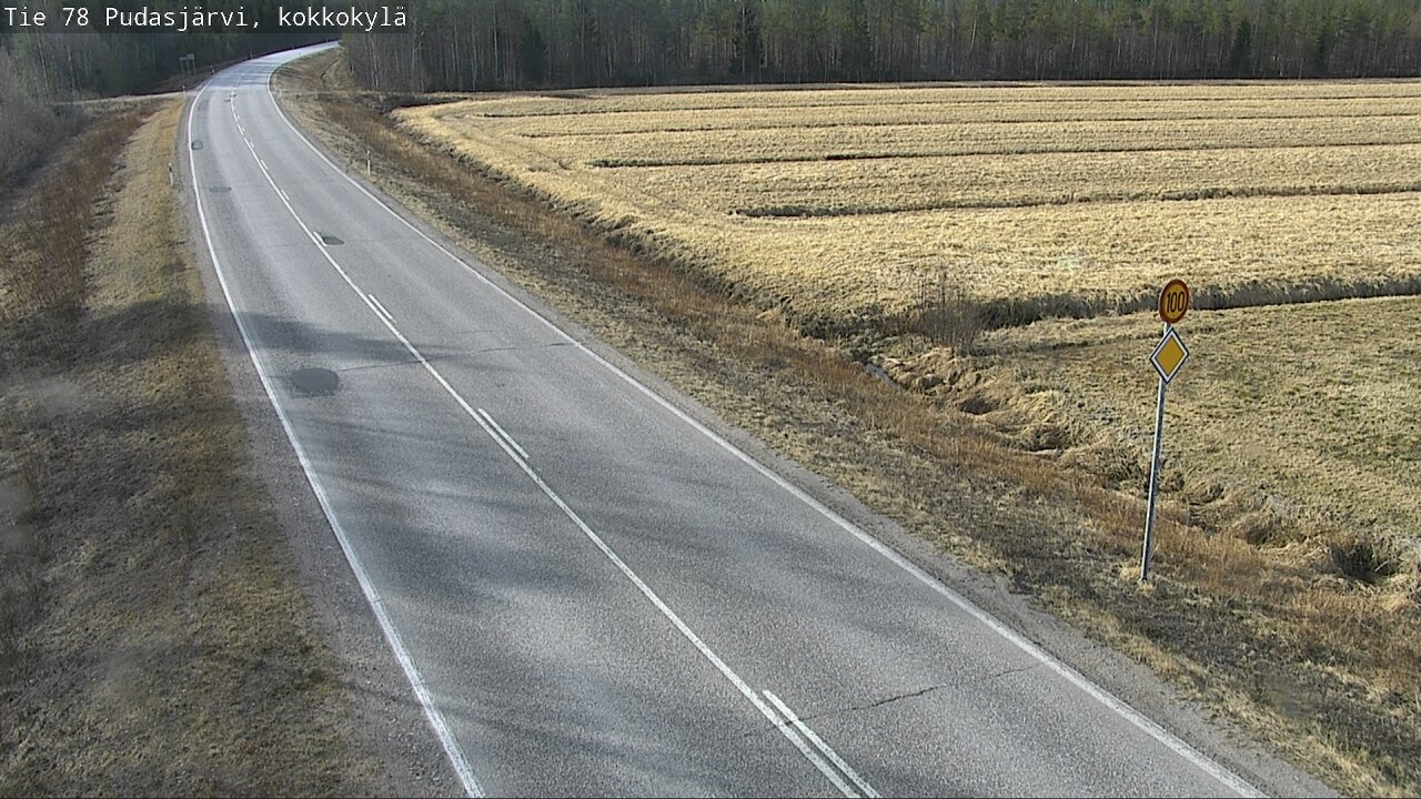 Weather Camera Image Road 78 Pudasjärvi, Kokkokylä, Pudasjärvi, Pohjois-Pohjanmaa