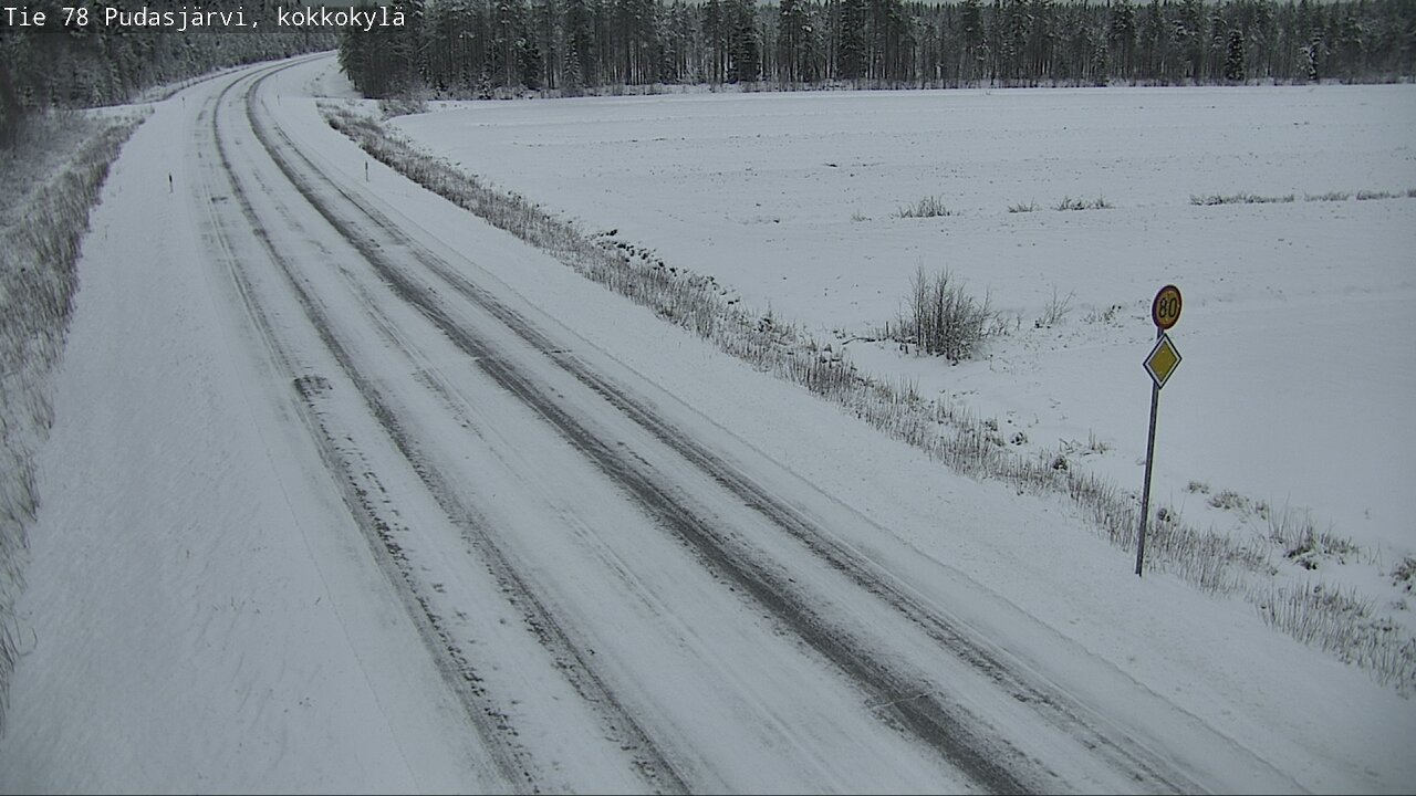 Weather Camera Image Road 78 Pudasjärvi, Kokkokylä, Pudasjärvi, Pohjois-Pohjanmaa
