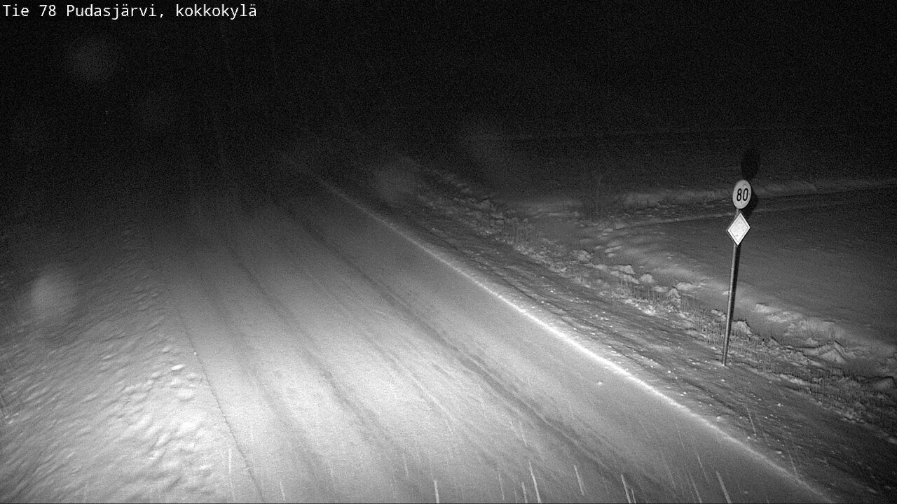 Weather Camera Image Road 78 Pudasjärvi, Kokkokylä, Pudasjärvi, Pohjois-Pohjanmaa