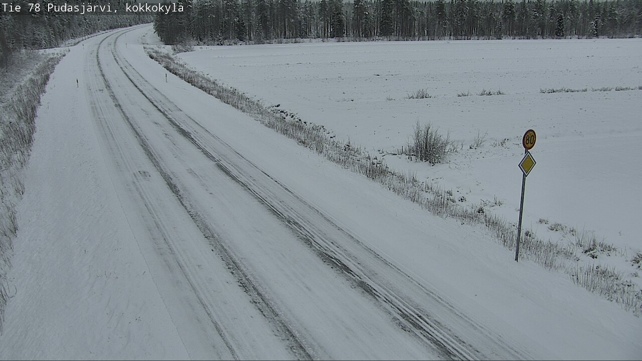 Weather Camera Image Road 78 Pudasjärvi, Kokkokylä, Pudasjärvi, Pohjois-Pohjanmaa