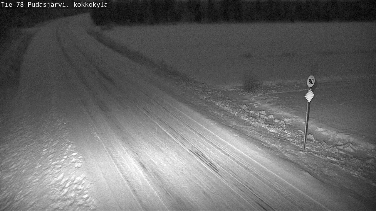 Weather Camera Image Road 78 Pudasjärvi, Kokkokylä, Pudasjärvi, Pohjois-Pohjanmaa
