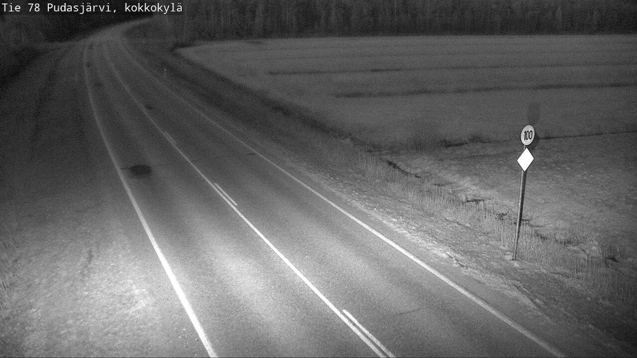 Weather Camera Image Road 78 Pudasjärvi, Kokkokylä, Pudasjärvi, Pohjois-Pohjanmaa