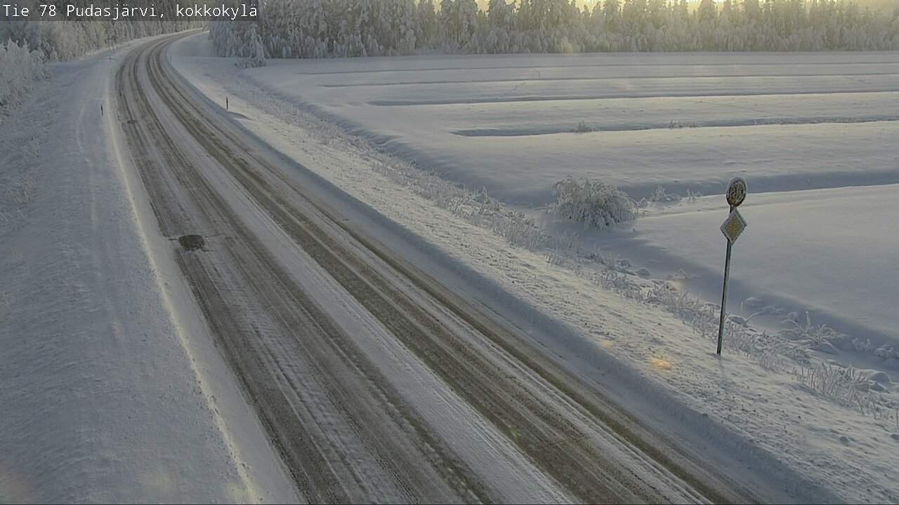 Weather Camera Image Road 78 Pudasjärvi, Kokkokylä, Pudasjärvi, Pohjois-Pohjanmaa