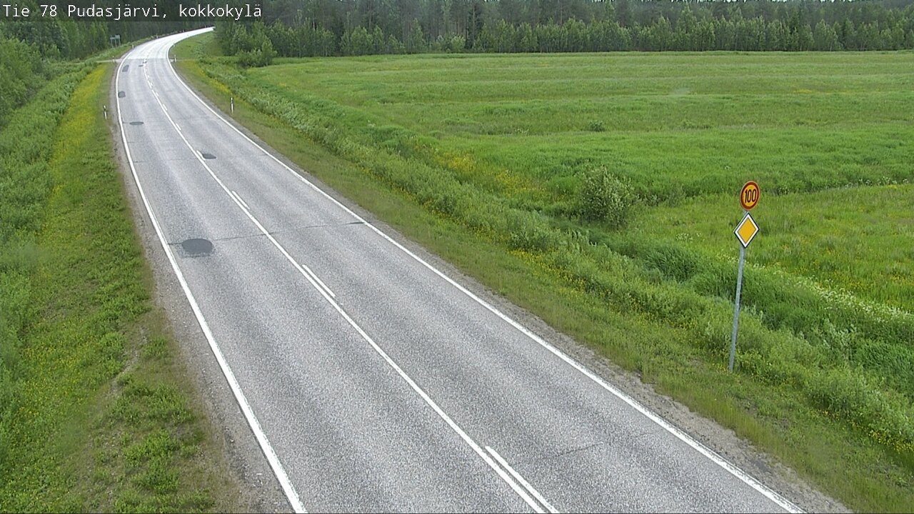 Weather Camera Image Väg 78 Pudasjärvi, Kokkokylä, Pudasjärvi, Pohjois-Pohjanmaa