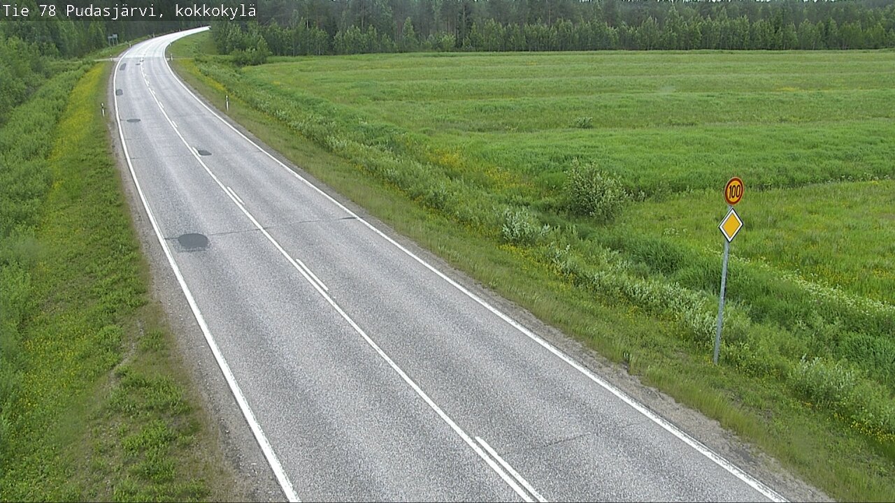 Weather Camera Image Väg 78 Pudasjärvi, Kokkokylä, Pudasjärvi, Pohjois-Pohjanmaa
