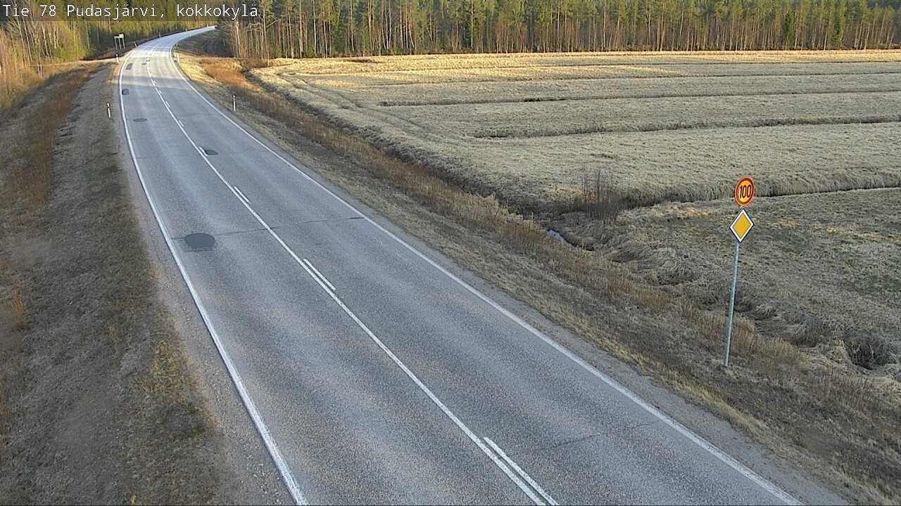 Weather Camera Image Road 78 Pudasjärvi, Kokkokylä, Pudasjärvi, Pohjois-Pohjanmaa