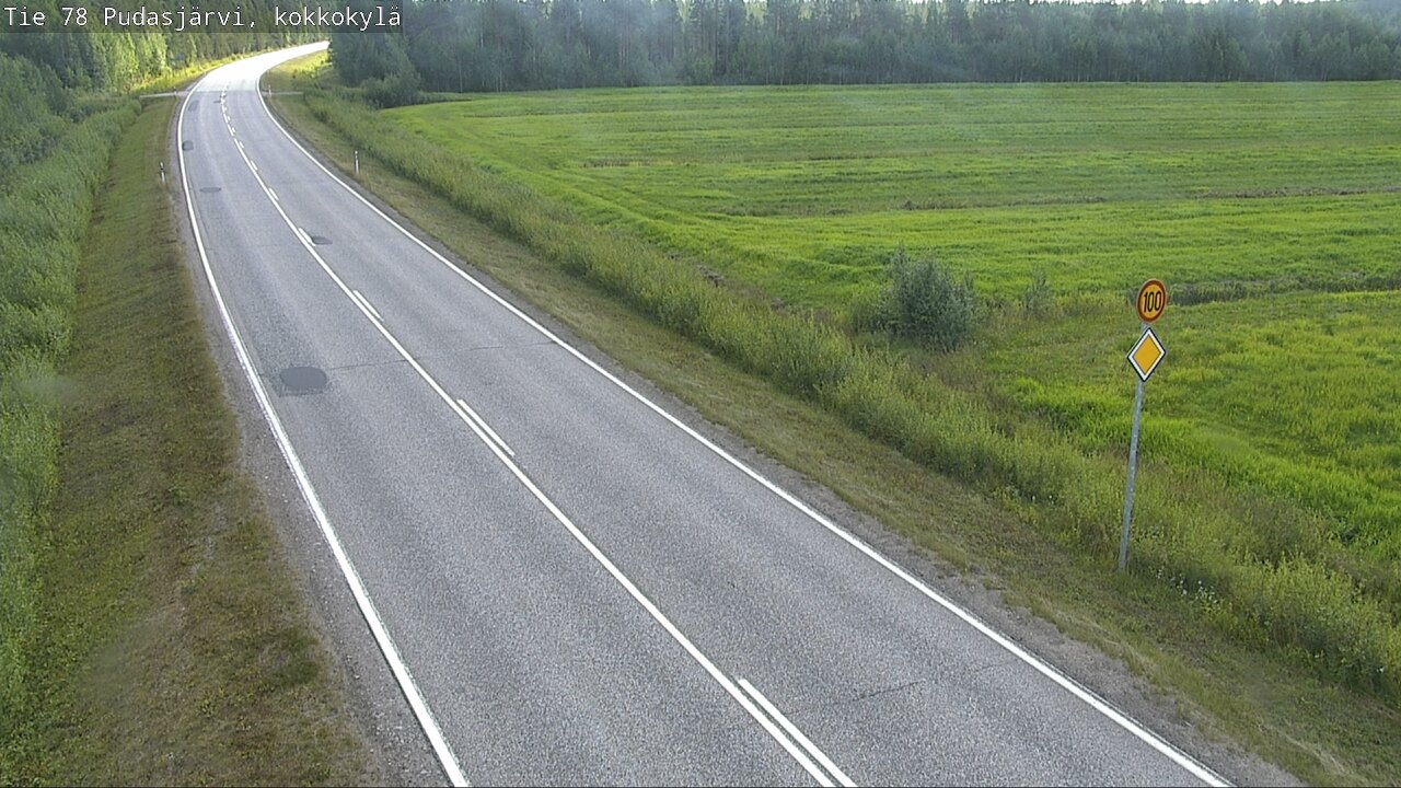 Weather Camera Image Road 78 Pudasjärvi, Kokkokylä, Pudasjärvi, Pohjois-Pohjanmaa