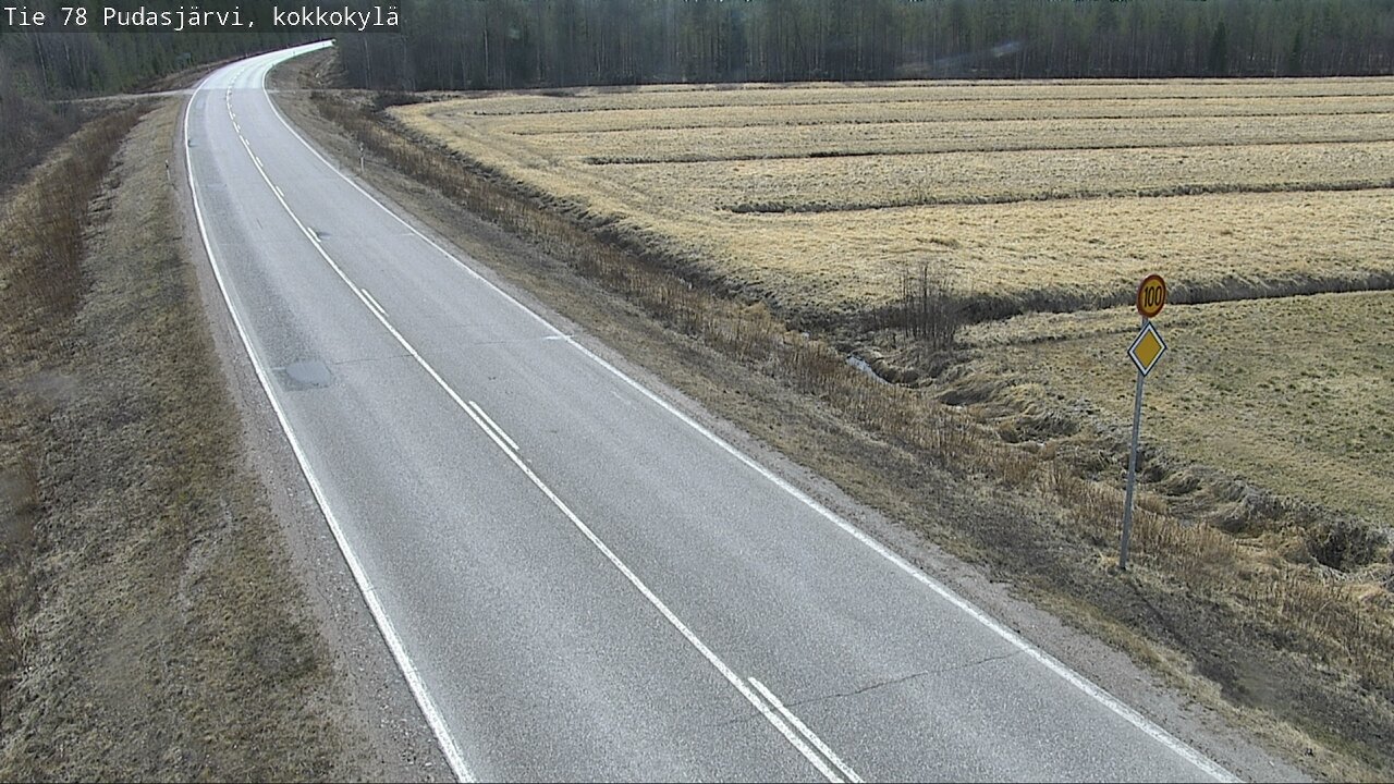 Weather Camera Image Road 78 Pudasjärvi, Kokkokylä, Pudasjärvi, Pohjois-Pohjanmaa