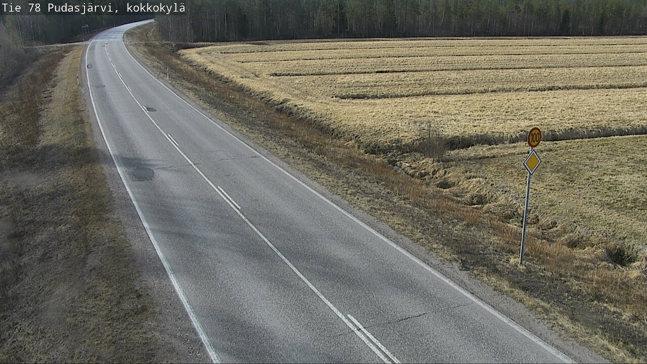 Weather Camera Image Road 78 Pudasjärvi, Kokkokylä, Pudasjärvi, Pohjois-Pohjanmaa