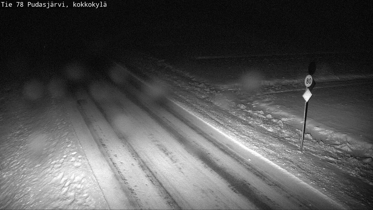 Weather Camera Image Road 78 Pudasjärvi, Kokkokylä, Pudasjärvi, Pohjois-Pohjanmaa