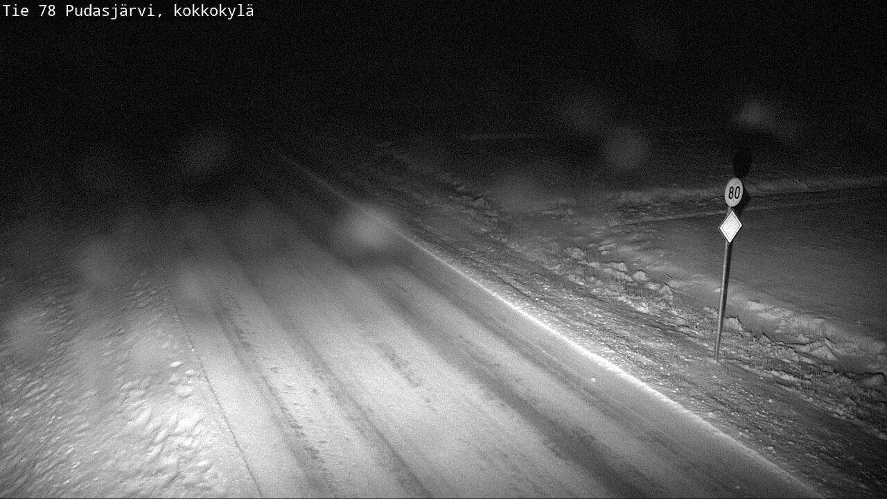 Weather Camera Image Road 78 Pudasjärvi, Kokkokylä, Pudasjärvi, Pohjois-Pohjanmaa