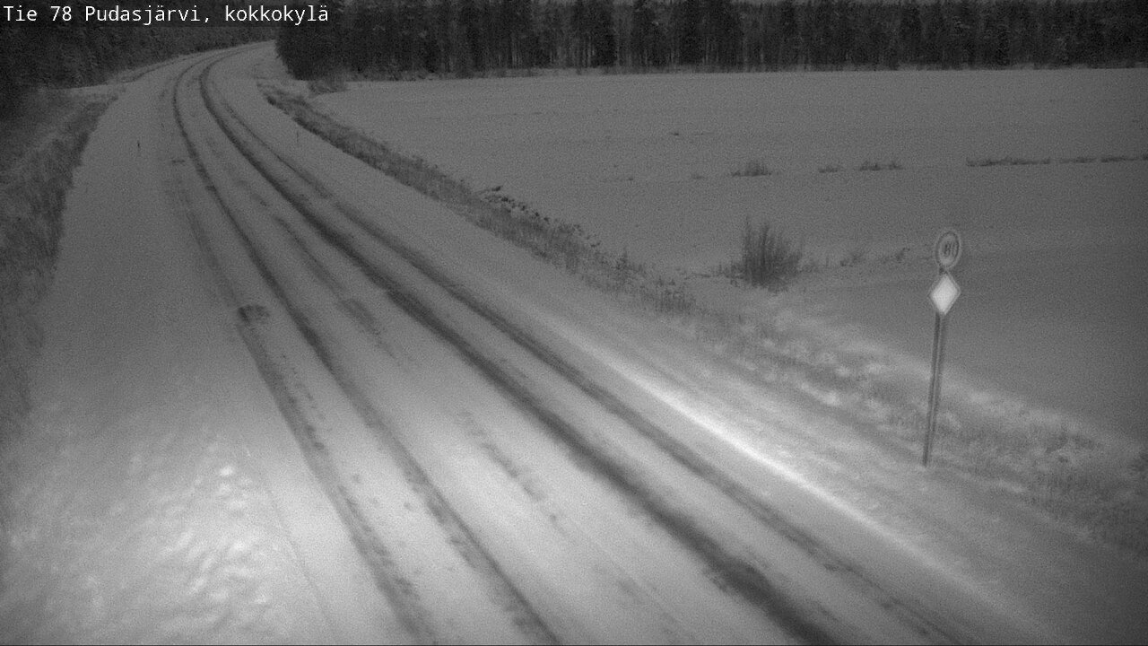 Weather Camera Image Road 78 Pudasjärvi, Kokkokylä, Pudasjärvi, Pohjois-Pohjanmaa