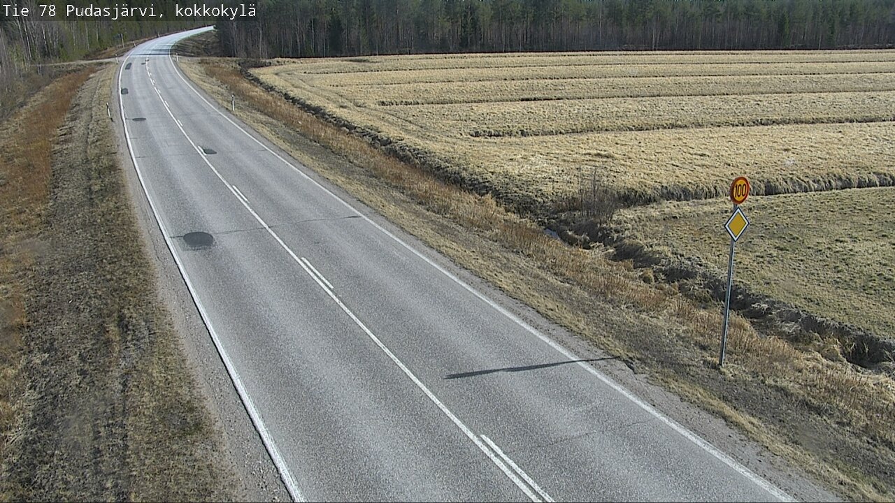 Weather Camera Image Road 78 Pudasjärvi, Kokkokylä, Pudasjärvi, Pohjois-Pohjanmaa