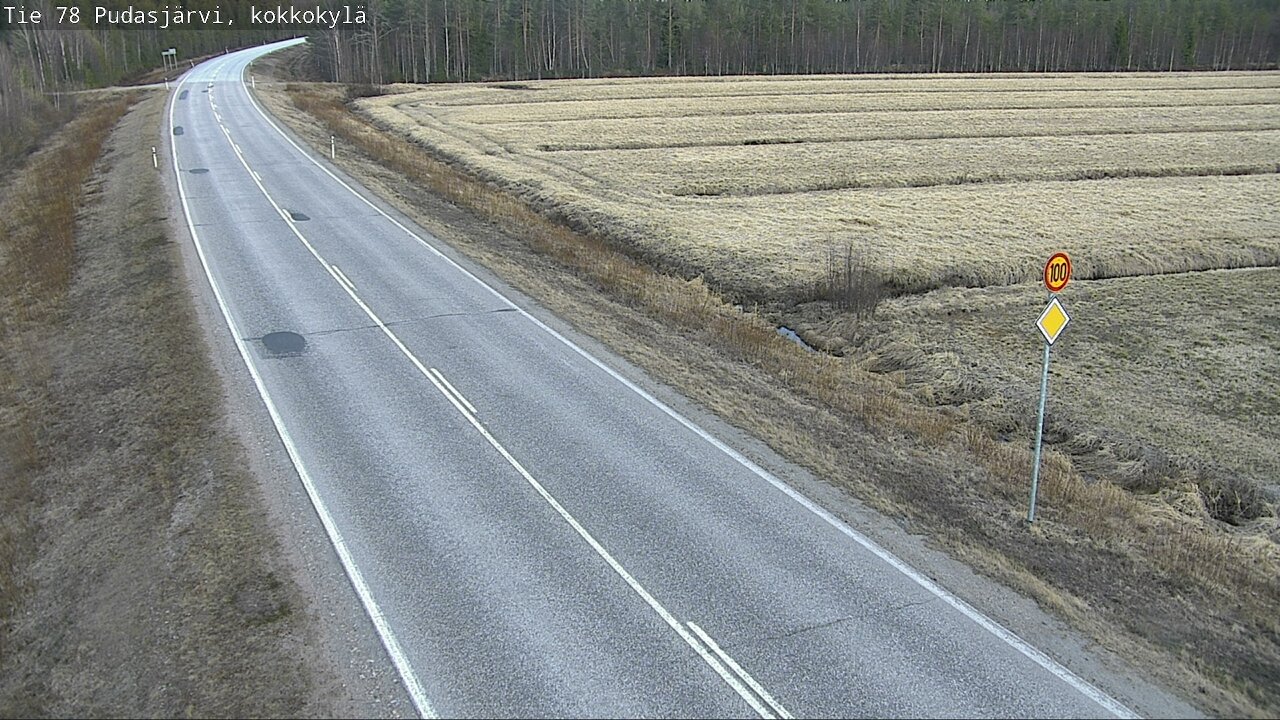 Weather Camera Image Road 78 Pudasjärvi, Kokkokylä, Pudasjärvi, Pohjois-Pohjanmaa