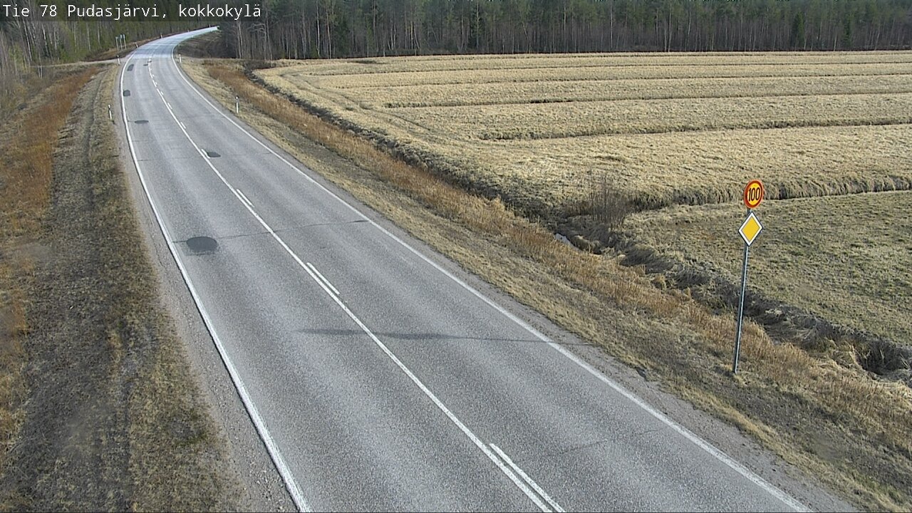 Weather Camera Image Road 78 Pudasjärvi, Kokkokylä, Pudasjärvi, Pohjois-Pohjanmaa