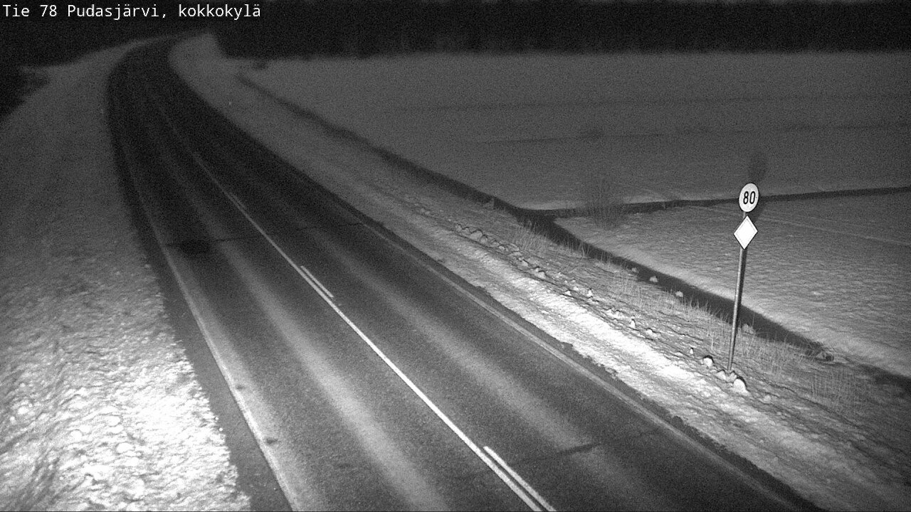 Weather Camera Image Road 78 Pudasjärvi, Kokkokylä, Pudasjärvi, Pohjois-Pohjanmaa