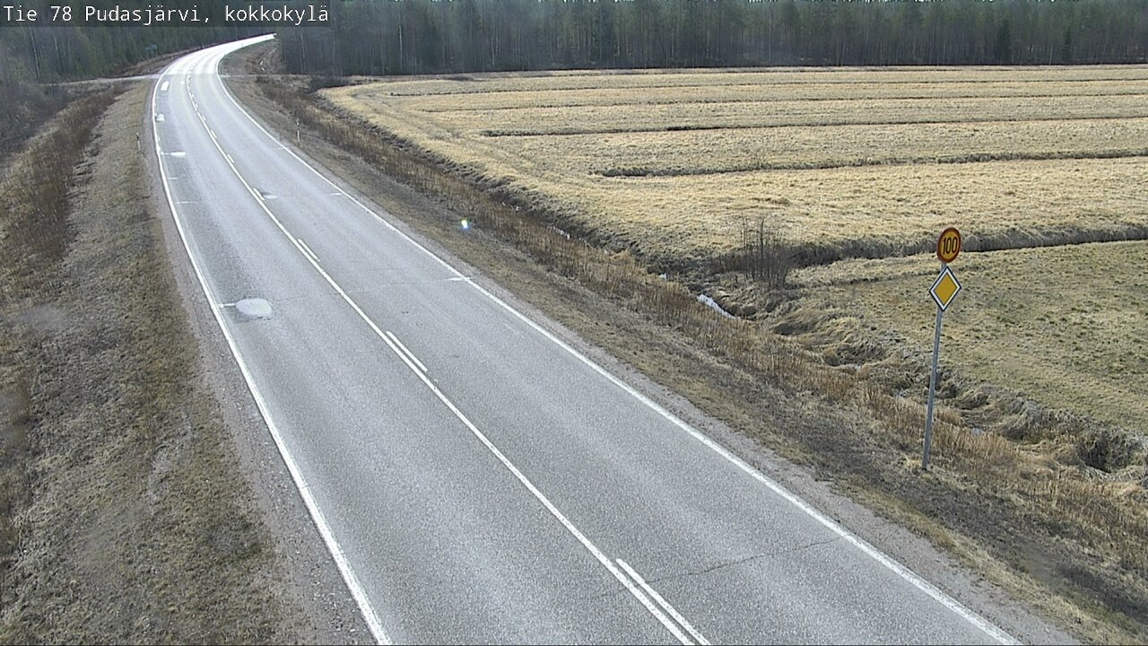 Weather Camera Image Road 78 Pudasjärvi, Kokkokylä, Pudasjärvi, Pohjois-Pohjanmaa
