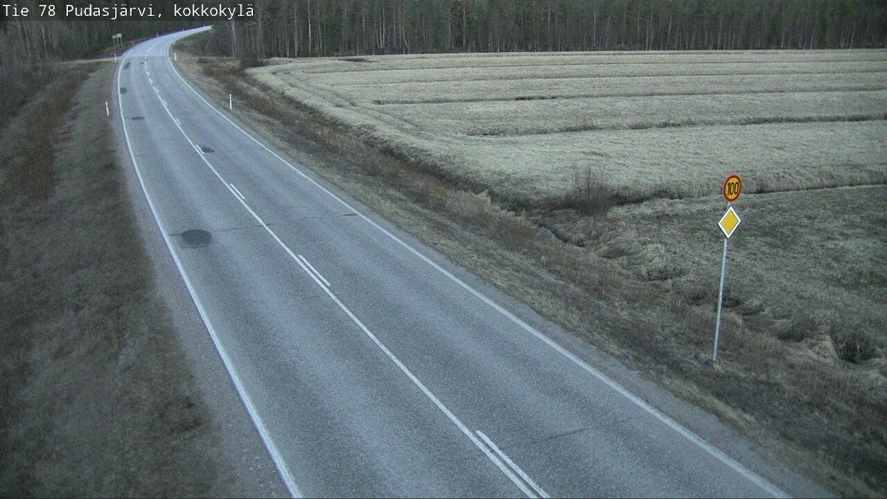 Weather Camera Image Road 78 Pudasjärvi, Kokkokylä, Pudasjärvi, Pohjois-Pohjanmaa