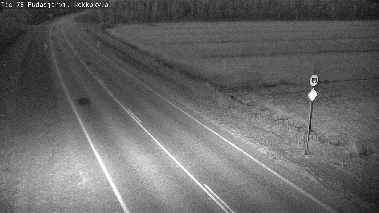 Weather Camera Image Road 78 Pudasjärvi, Kokkokylä, Pudasjärvi, Pohjois-Pohjanmaa