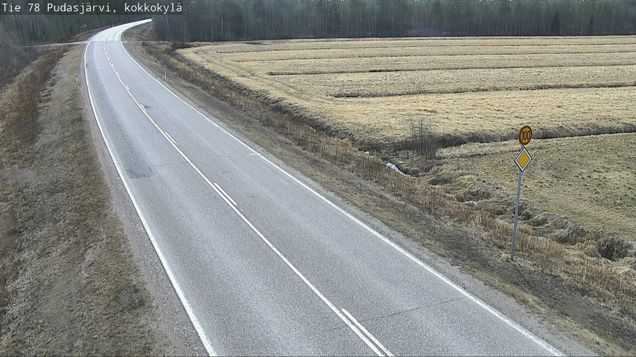 Weather Camera Image Väg 78 Pudasjärvi, Kokkokylä, Pudasjärvi, Pohjois-Pohjanmaa