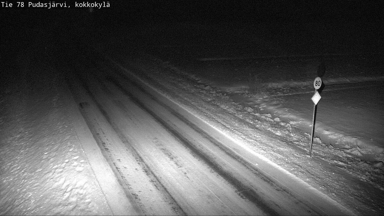 Weather Camera Image Road 78 Pudasjärvi, Kokkokylä, Pudasjärvi, Pohjois-Pohjanmaa
