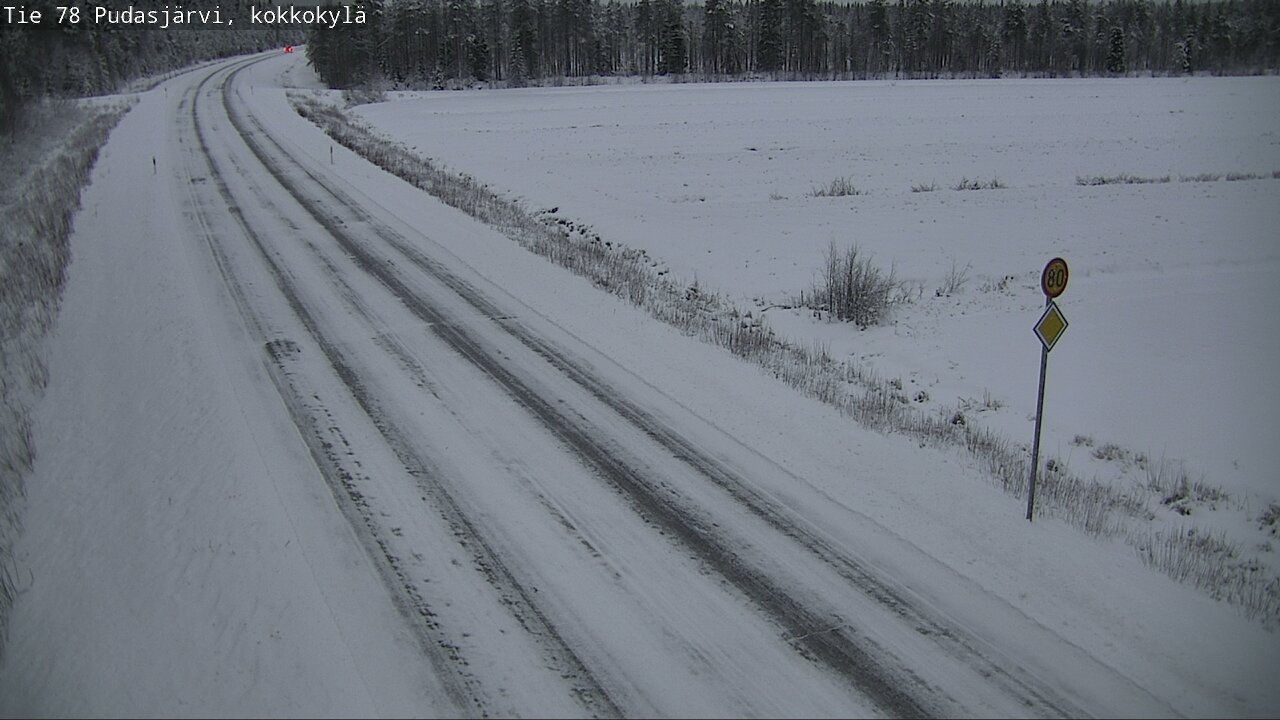 Weather Camera Image Road 78 Pudasjärvi, Kokkokylä, Pudasjärvi, Pohjois-Pohjanmaa