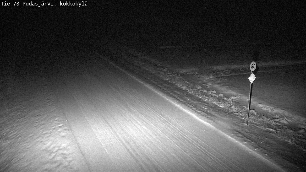 Weather Camera Image Road 78 Pudasjärvi, Kokkokylä, Pudasjärvi, Pohjois-Pohjanmaa