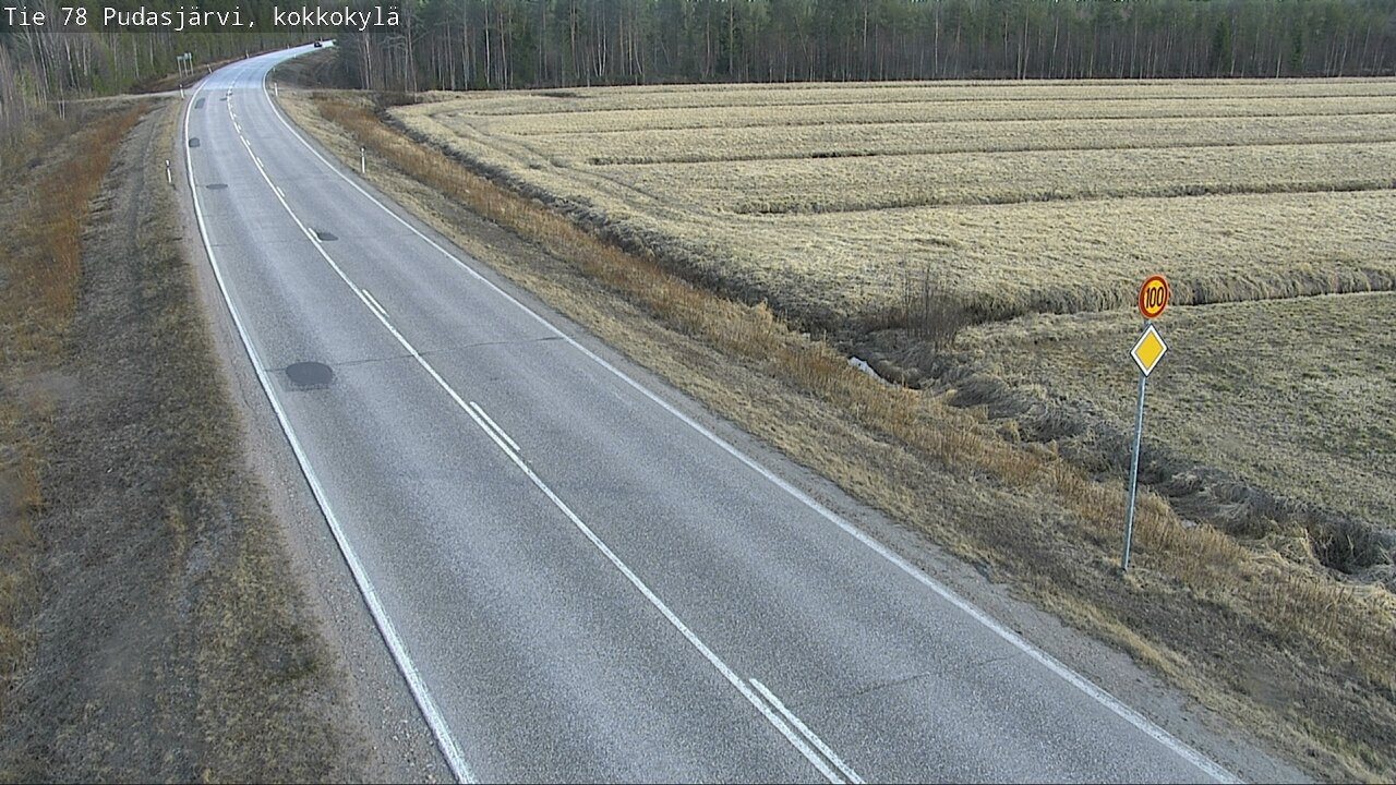 Weather Camera Image Road 78 Pudasjärvi, Kokkokylä, Pudasjärvi, Pohjois-Pohjanmaa