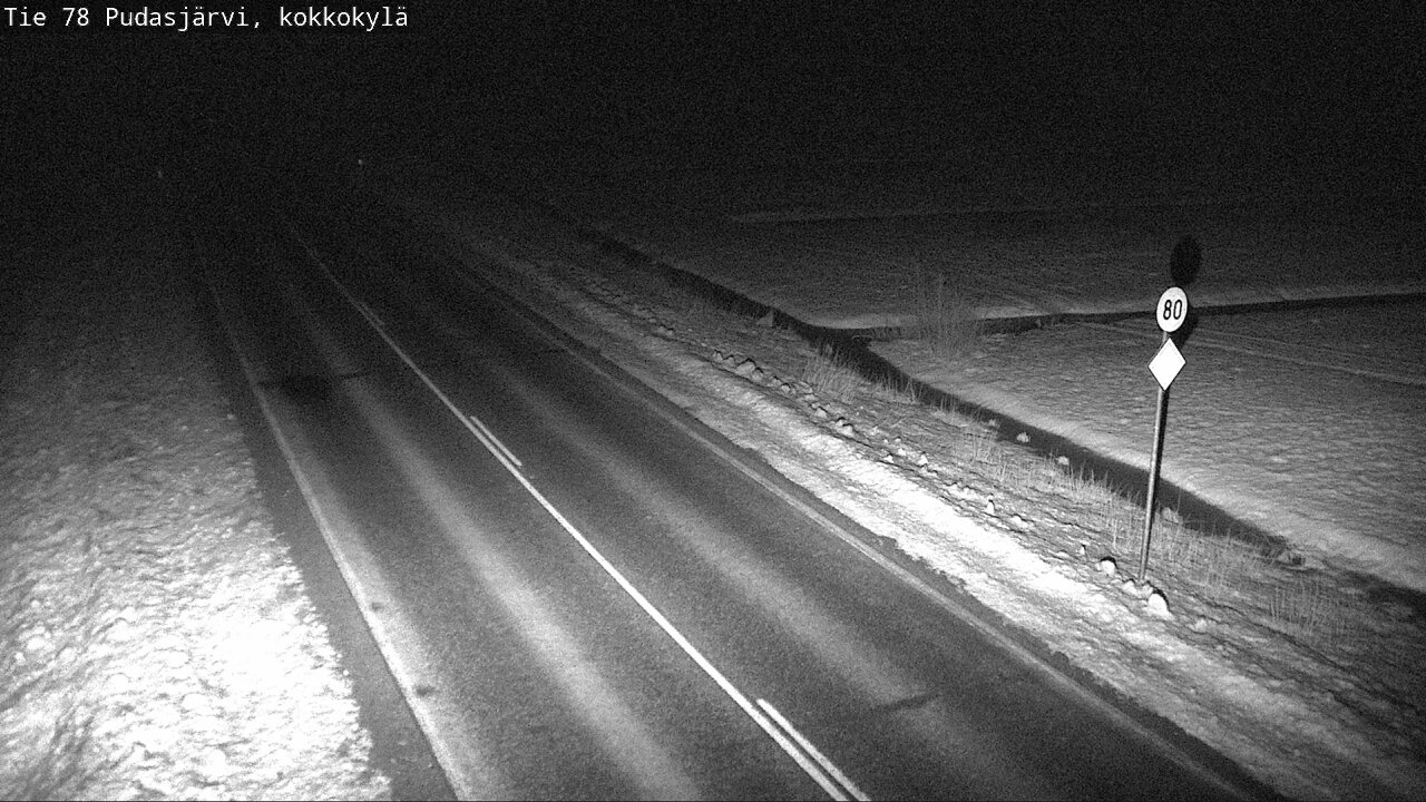 Weather Camera Image Road 78 Pudasjärvi, Kokkokylä, Pudasjärvi, Pohjois-Pohjanmaa