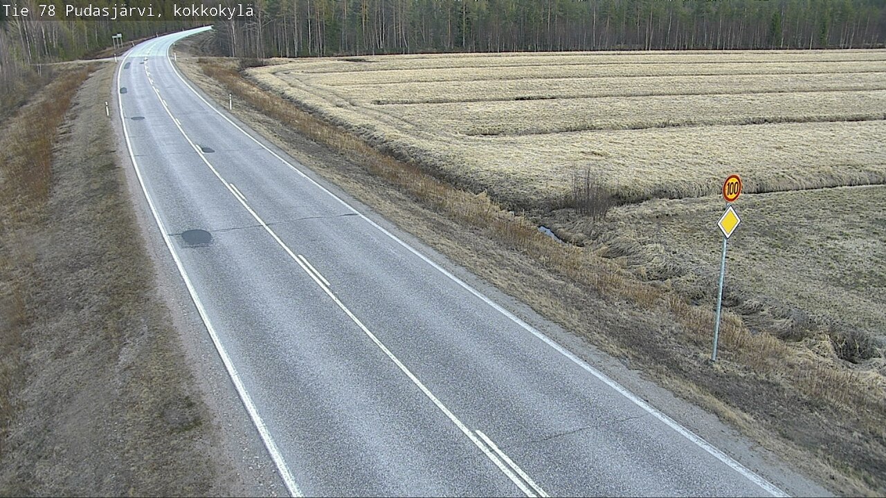 Weather Camera Image Road 78 Pudasjärvi, Kokkokylä, Pudasjärvi, Pohjois-Pohjanmaa