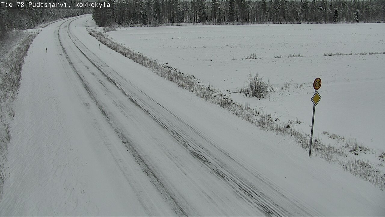 Weather Camera Image Road 78 Pudasjärvi, Kokkokylä, Pudasjärvi, Pohjois-Pohjanmaa