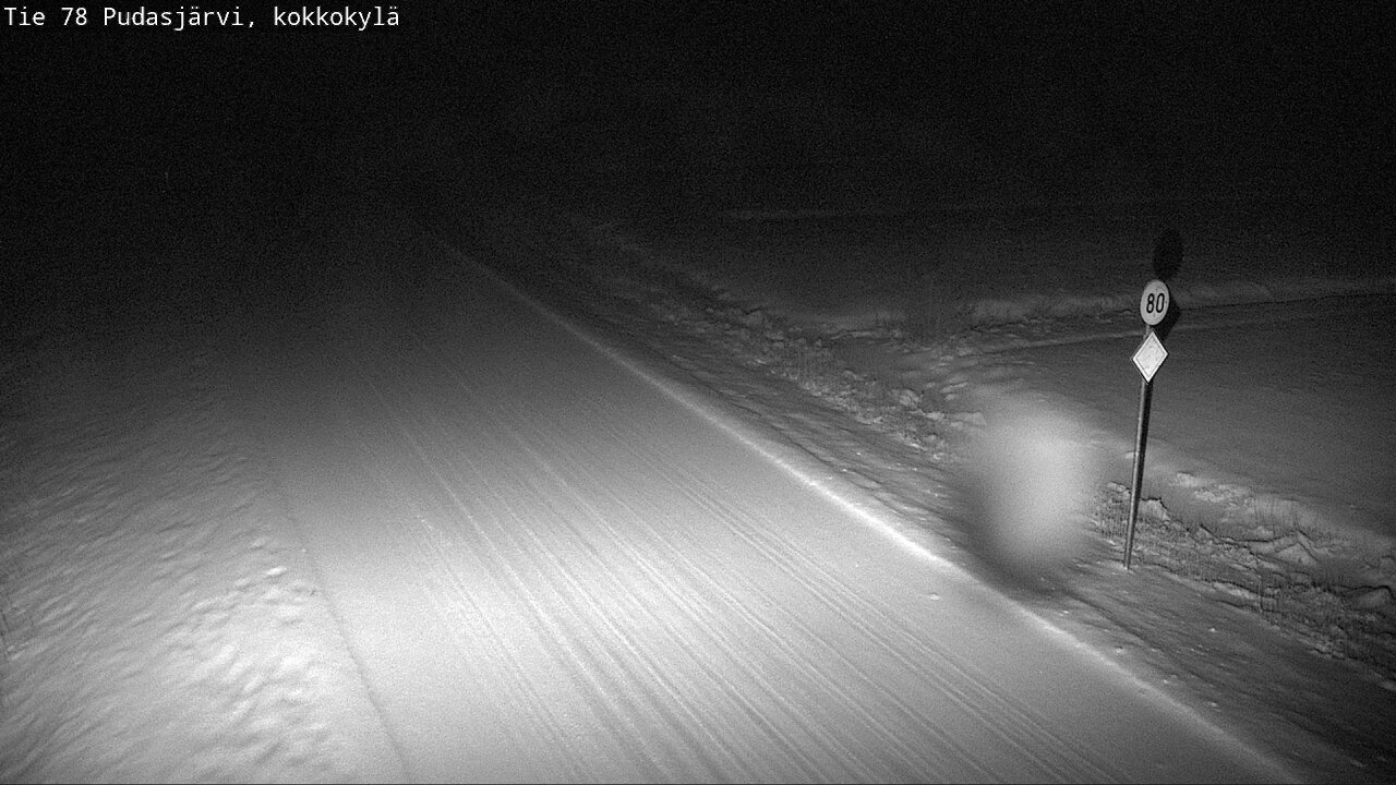 Weather Camera Image Road 78 Pudasjärvi, Kokkokylä, Pudasjärvi, Pohjois-Pohjanmaa