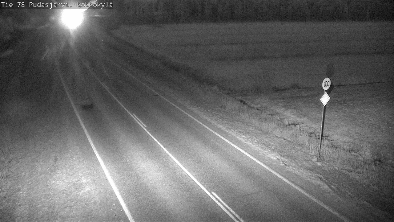 Weather Camera Image Road 78 Pudasjärvi, Kokkokylä, Pudasjärvi, Pohjois-Pohjanmaa