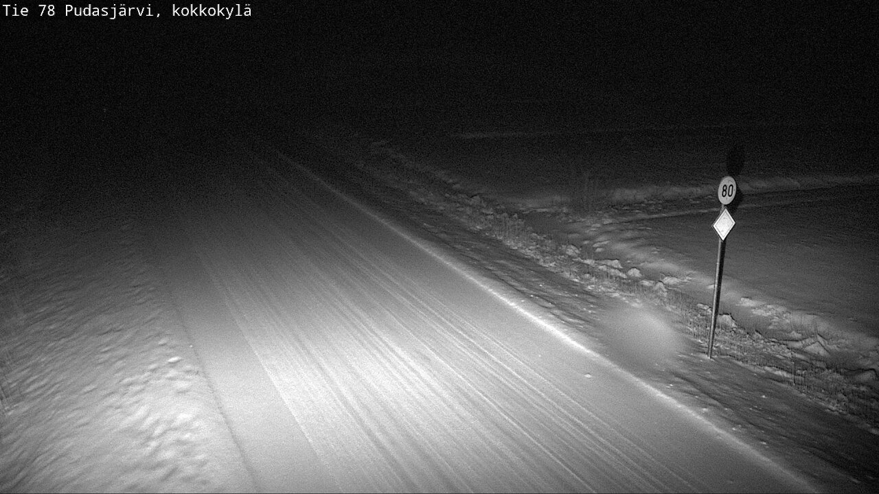 Weather Camera Image Road 78 Pudasjärvi, Kokkokylä, Pudasjärvi, Pohjois-Pohjanmaa