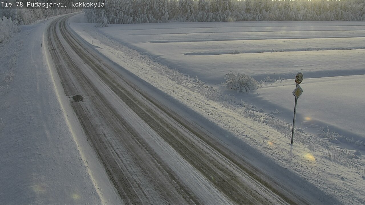 Weather Camera Image Road 78 Pudasjärvi, Kokkokylä, Pudasjärvi, Pohjois-Pohjanmaa