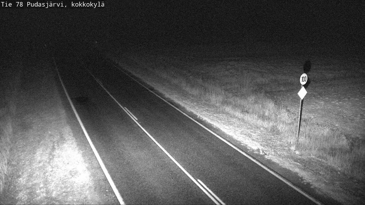 Weather Camera Image Väg 78 Pudasjärvi, Kokkokylä, Pudasjärvi, Pohjois-Pohjanmaa