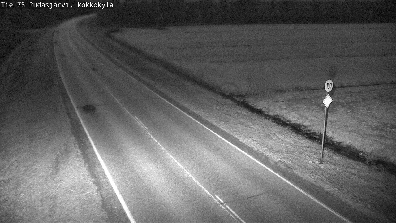 Weather Camera Image Väg 78 Pudasjärvi, Kokkokylä, Pudasjärvi, Pohjois-Pohjanmaa