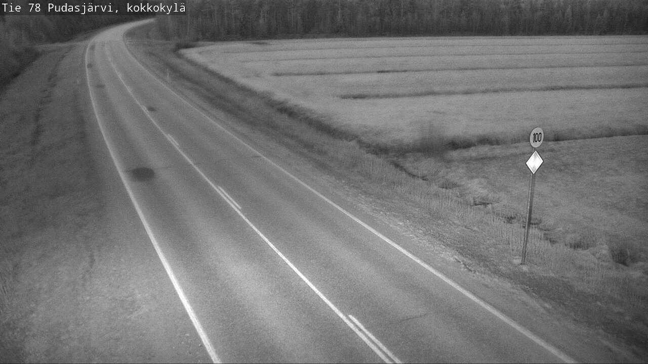 Weather Camera Image Road 78 Pudasjärvi, Kokkokylä, Pudasjärvi, Pohjois-Pohjanmaa