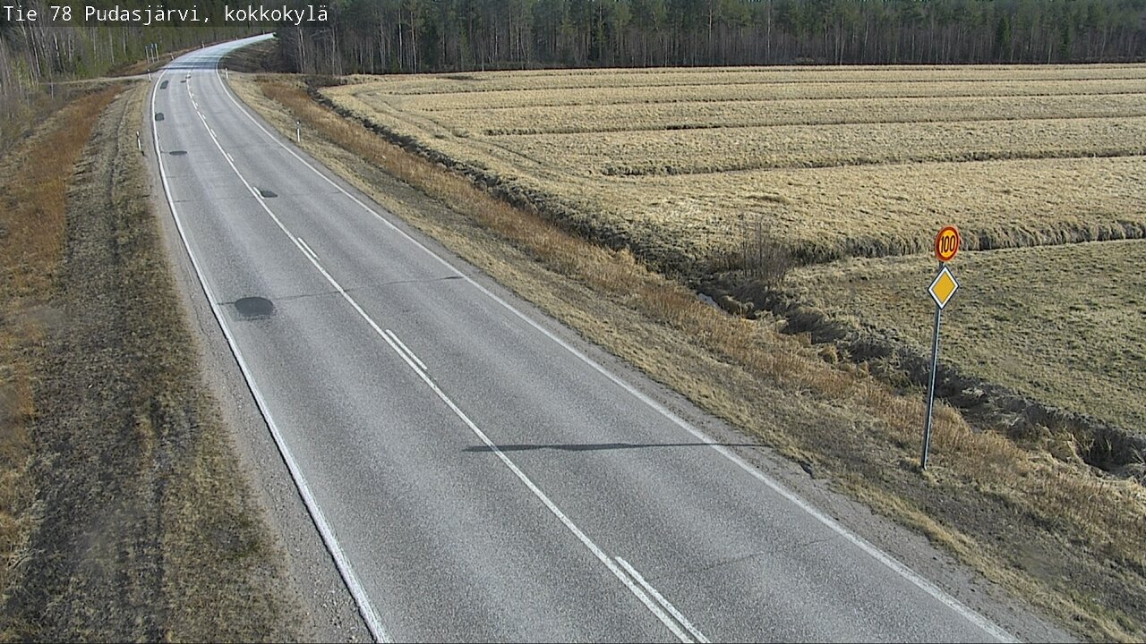 Weather Camera Image Road 78 Pudasjärvi, Kokkokylä, Pudasjärvi, Pohjois-Pohjanmaa