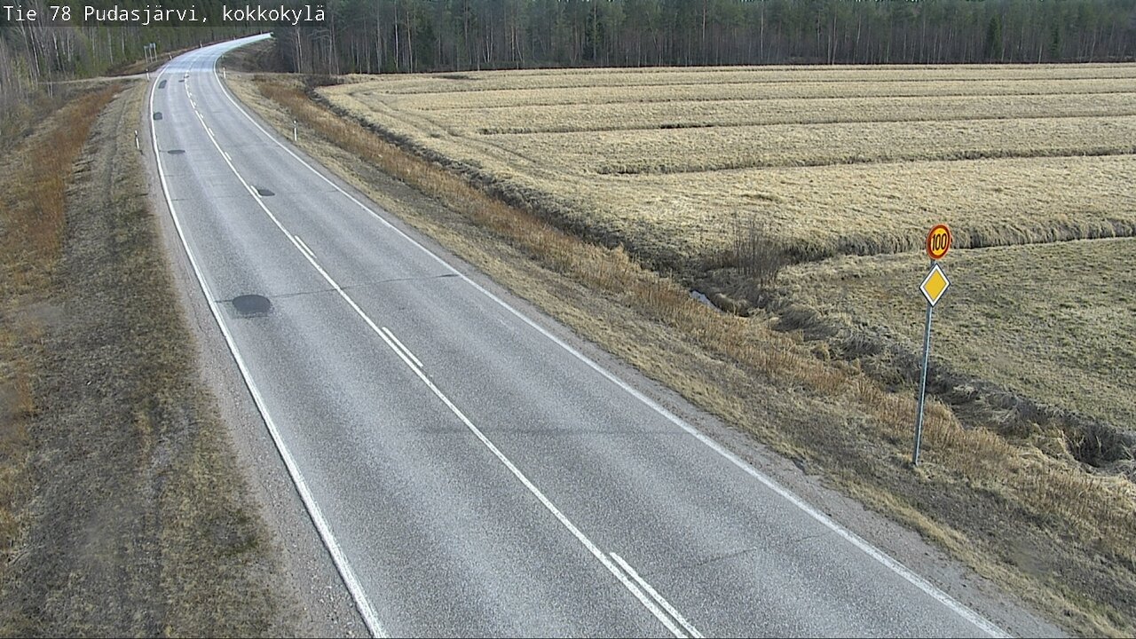 Weather Camera Image Road 78 Pudasjärvi, Kokkokylä, Pudasjärvi, Pohjois-Pohjanmaa