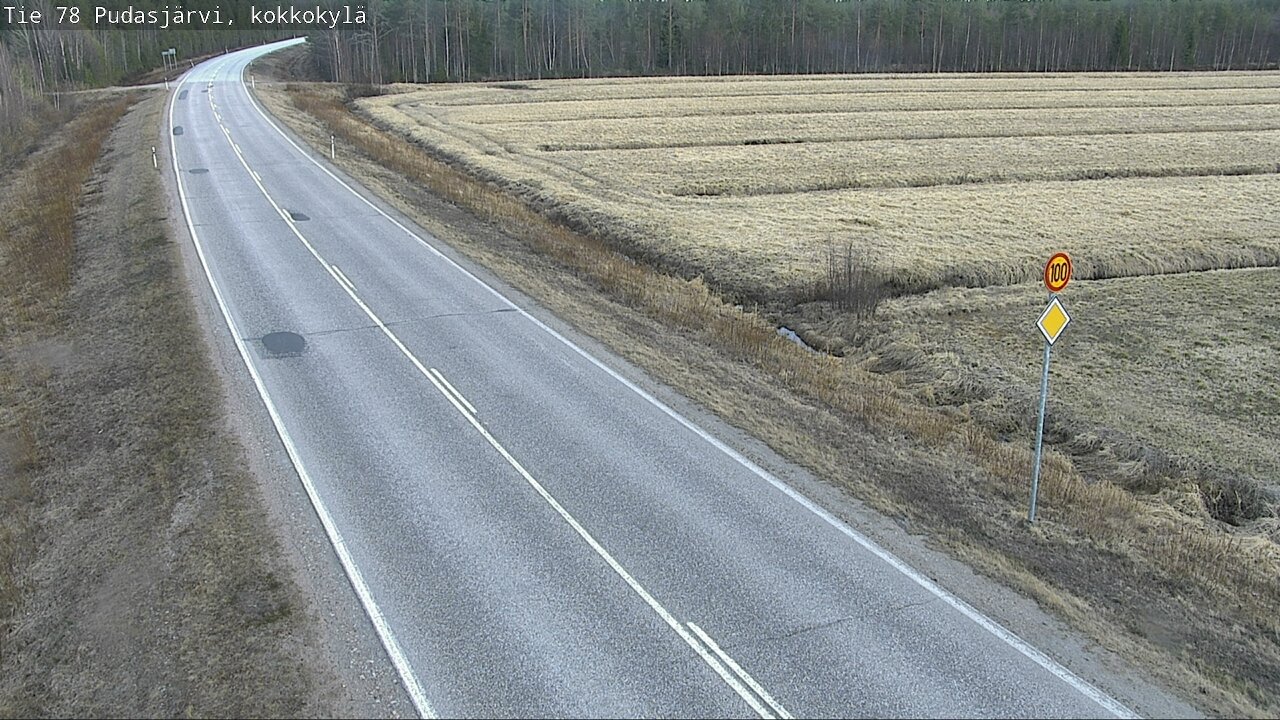 Weather Camera Image Road 78 Pudasjärvi, Kokkokylä, Pudasjärvi, Pohjois-Pohjanmaa