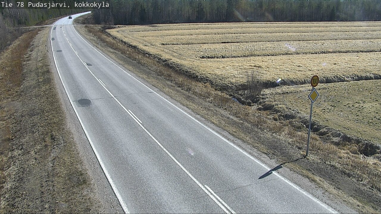 Weather Camera Image Road 78 Pudasjärvi, Kokkokylä, Pudasjärvi, Pohjois-Pohjanmaa
