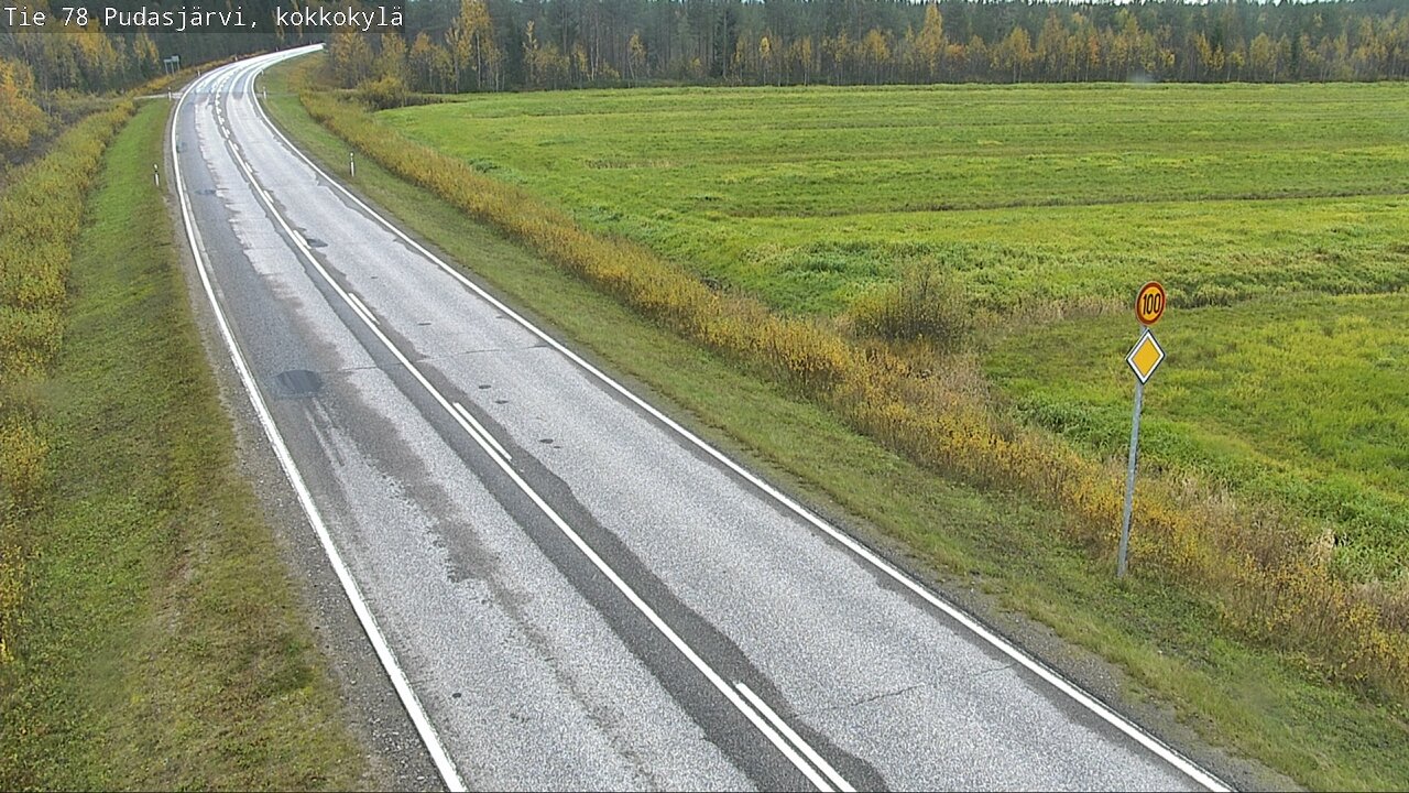 Weather Camera Image Road 78 Pudasjärvi, Kokkokylä, Pudasjärvi, Pohjois-Pohjanmaa