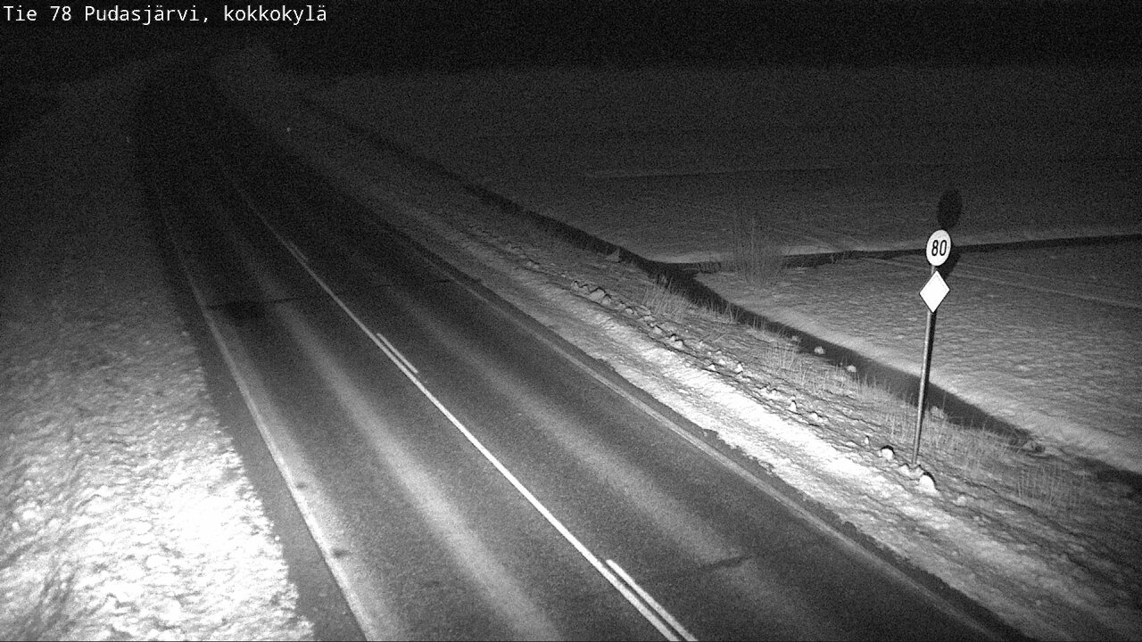 Weather Camera Image Road 78 Pudasjärvi, Kokkokylä, Pudasjärvi, Pohjois-Pohjanmaa