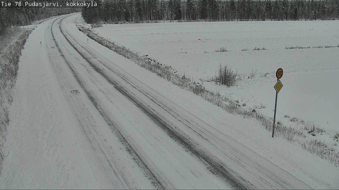 Weather Camera Image Road 78 Pudasjärvi, Kokkokylä, Pudasjärvi, Pohjois-Pohjanmaa