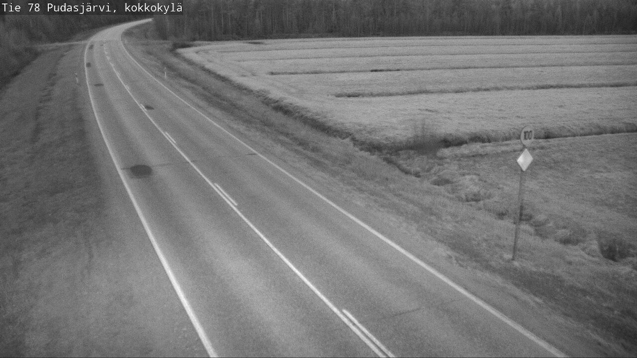 Weather Camera Image Road 78 Pudasjärvi, Kokkokylä, Pudasjärvi, Pohjois-Pohjanmaa