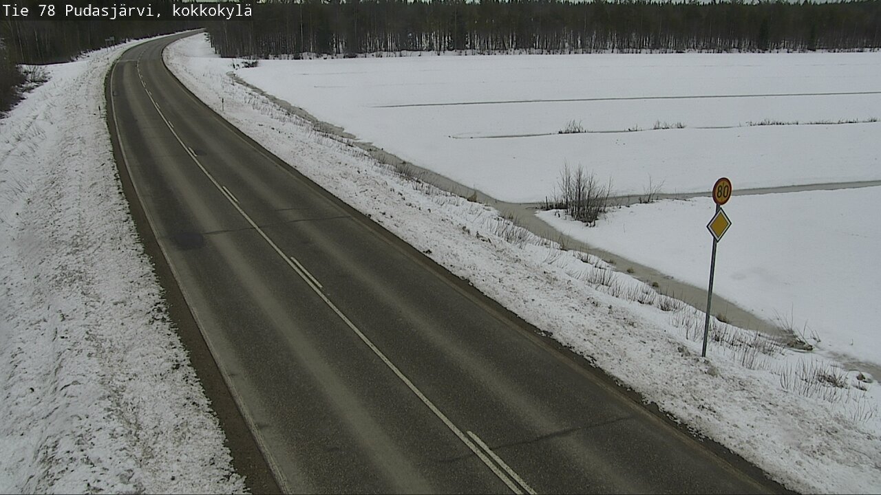 Weather Camera Image Road 78 Pudasjärvi, Kokkokylä, Pudasjärvi, Pohjois-Pohjanmaa