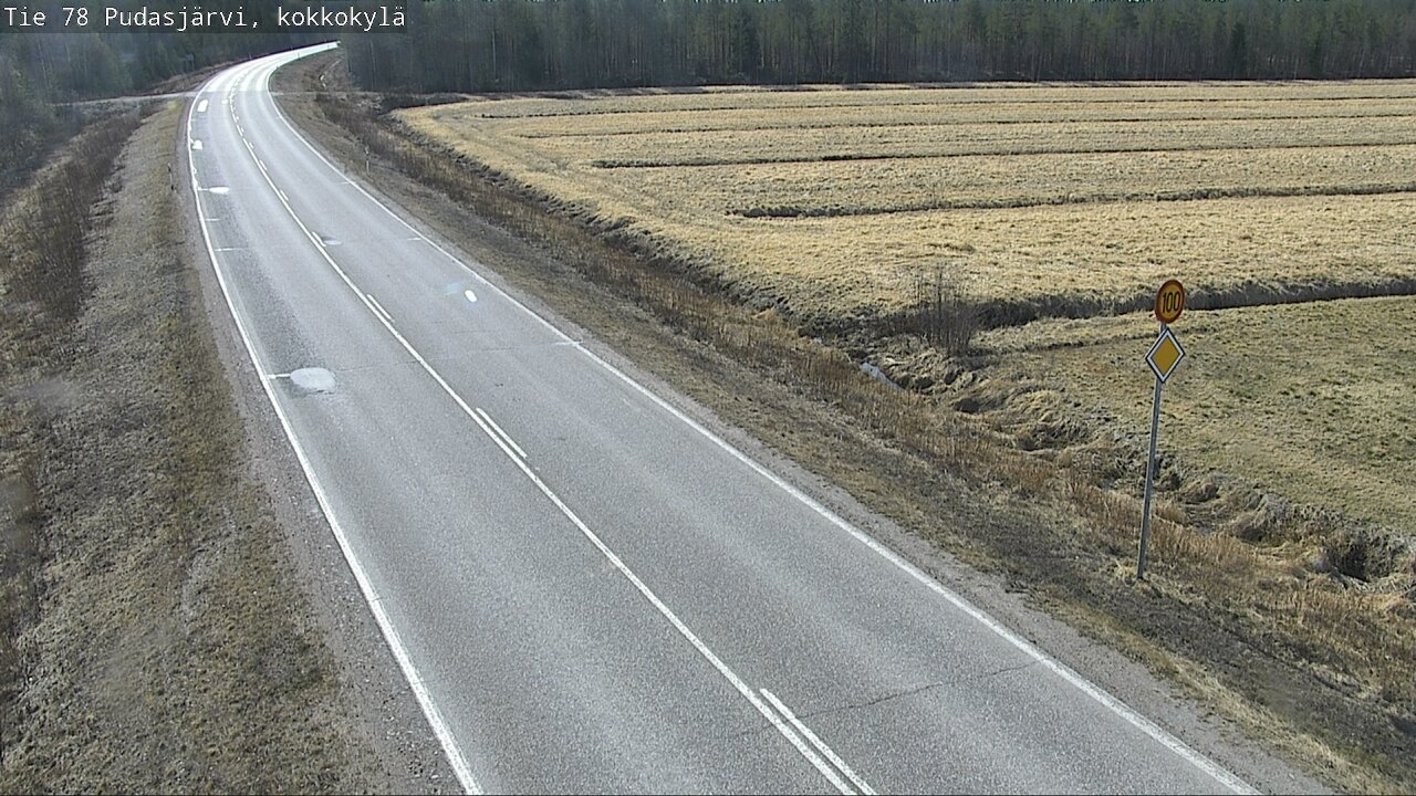 Weather Camera Image Road 78 Pudasjärvi, Kokkokylä, Pudasjärvi, Pohjois-Pohjanmaa